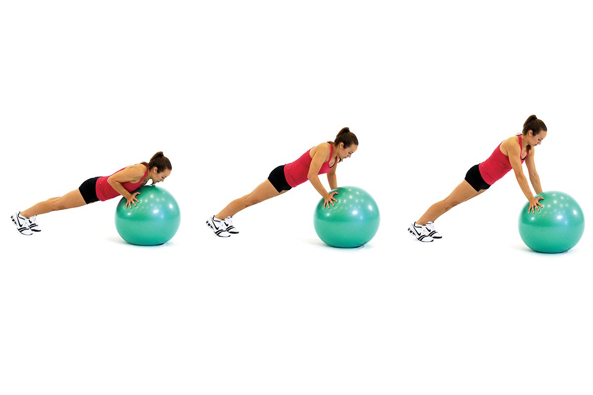 Stability ball pushup